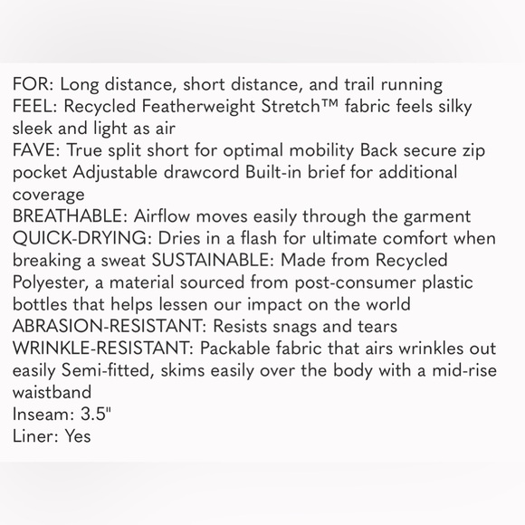 Athleta Run With It 3.5” Short in Tequila Green. New with tags, size Large. - Picture 8 of 8